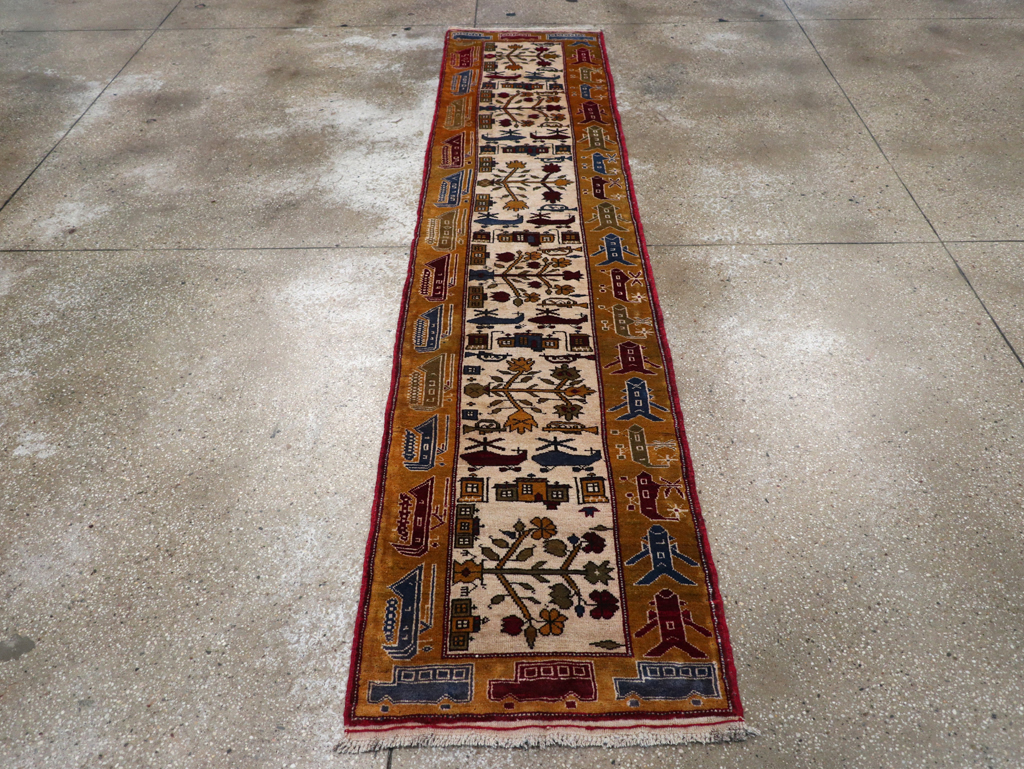 Vintage Afghan War Rug, No.32212 - Staging
