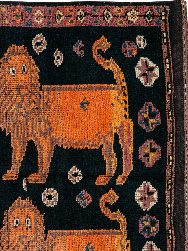 Vintage Turkish Anatolian Pictorial Gallery Rug, No.32214 - Staging