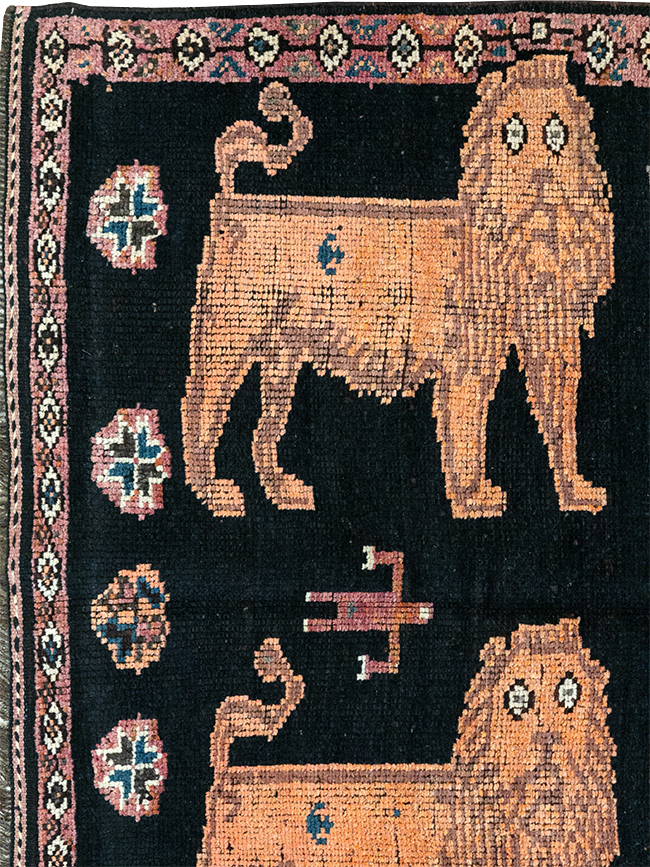 Vintage Turkish Anatolian Pictorial Gallery Rug, No.32214 - Staging