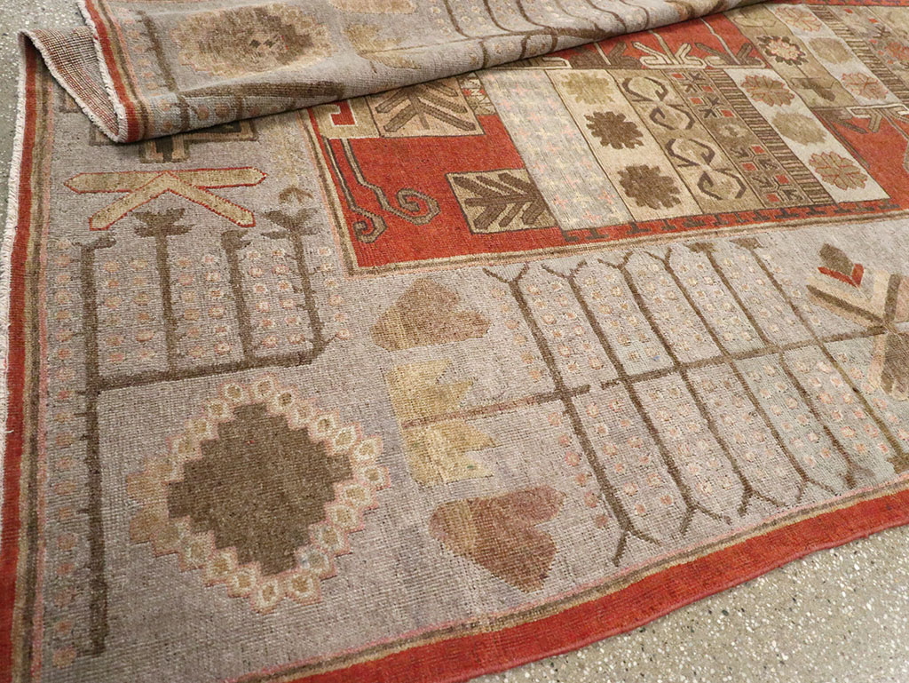 Antique East Turkestan Khotan Accent Carpet, No.32215 - Staging