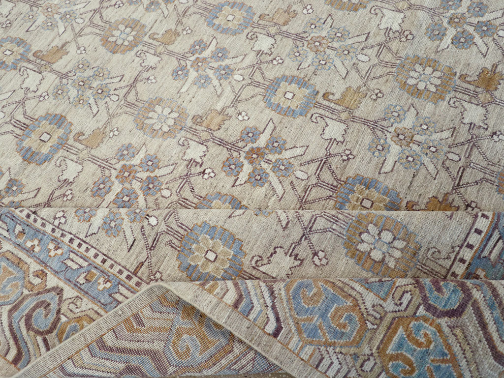 Modern East Turkestan Khotan Room Size Carpet, No.32218 - Staging