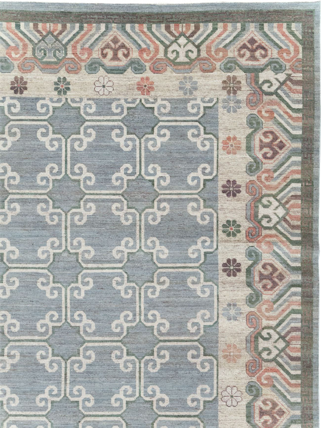 Modern East Turkestan Khotan Large Room Size Carpet, No.32219 - Staging