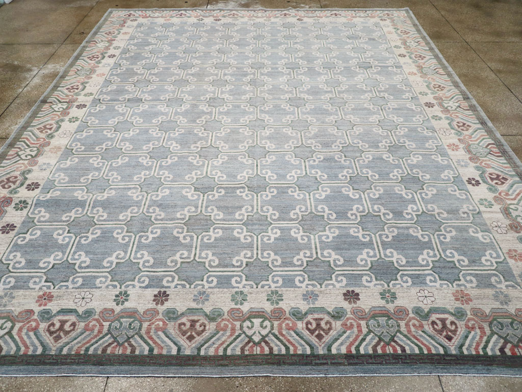 Modern East Turkestan Khotan Large Room Size Carpet, No.32219 - Staging