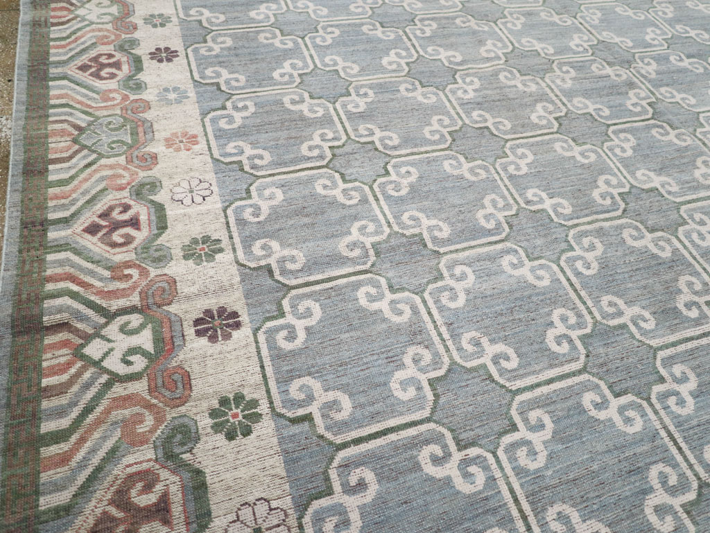 Modern East Turkestan Khotan Large Room Size Carpet, No.32219 - Staging