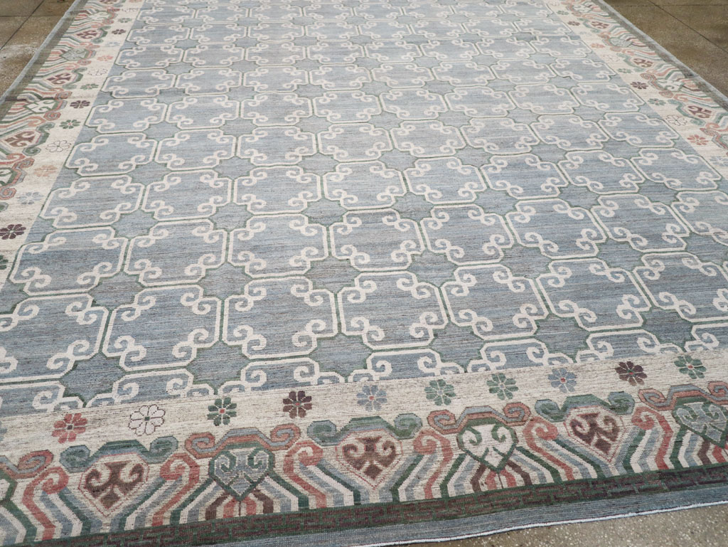 Modern East Turkestan Khotan Large Room Size Carpet, No.32219 - Staging