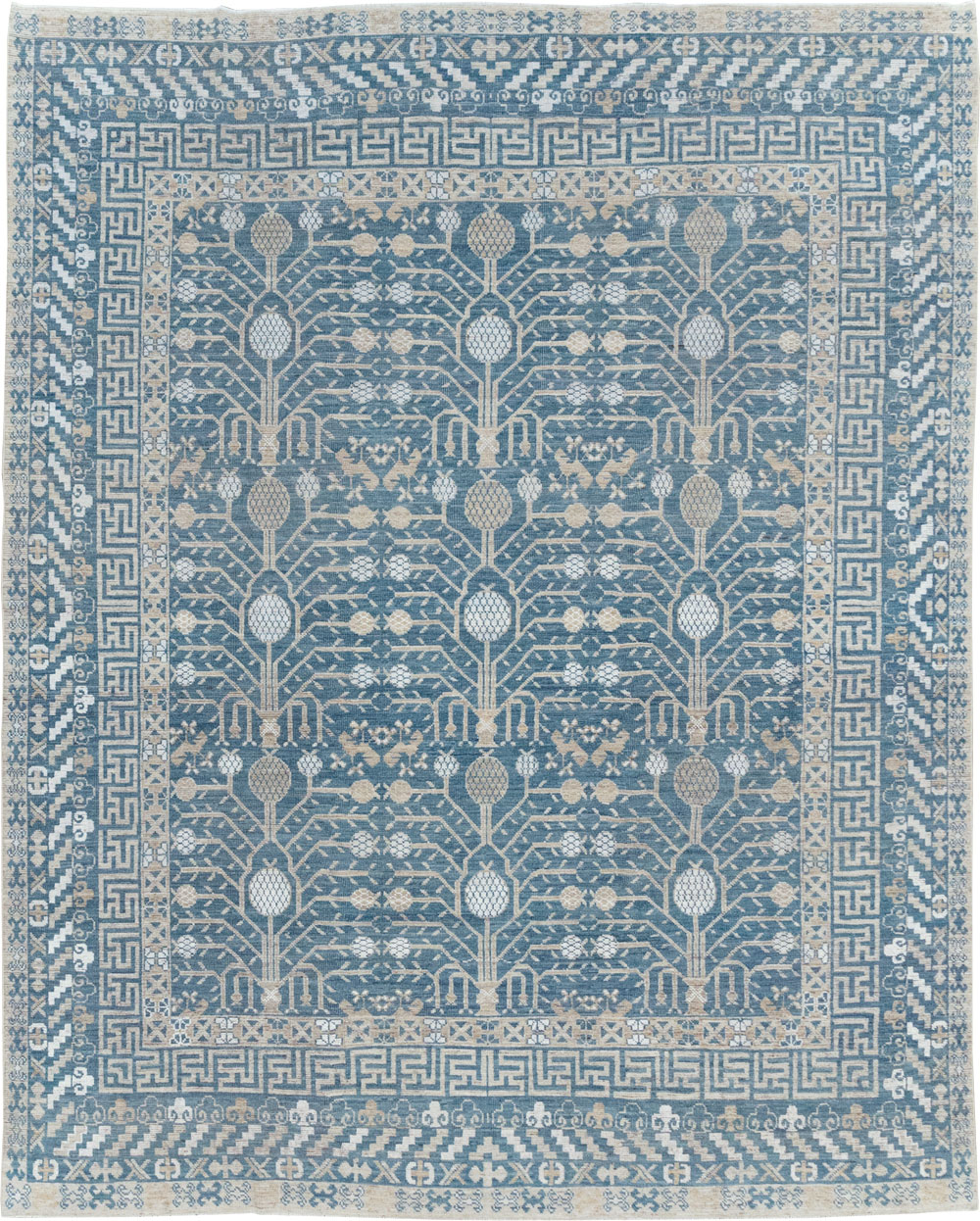 Modern East Turkestan Khotan Small Room Size Carpet, No.32221 - Staging