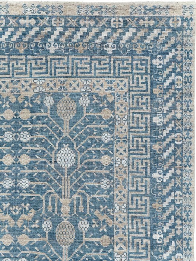Modern East Turkestan Khotan Small Room Size Carpet, No.32221 - Staging