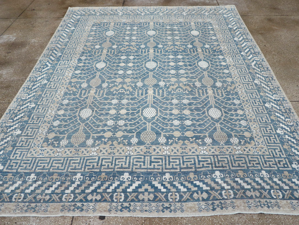 Modern East Turkestan Khotan Small Room Size Carpet, No.32221 - Staging