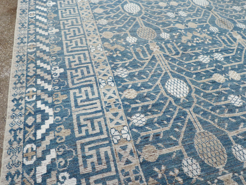 Modern East Turkestan Khotan Small Room Size Carpet, No.32221 - Staging