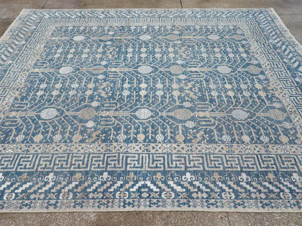 Modern East Turkestan Khotan Small Room Size Carpet, No.32221 - Staging