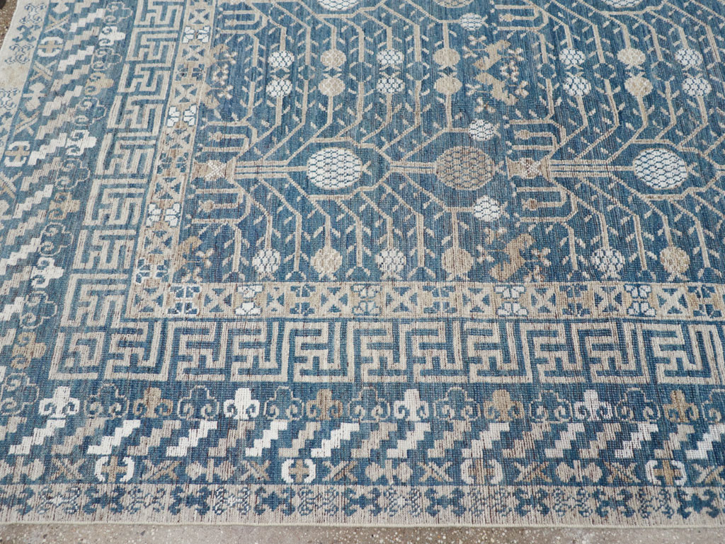 Modern East Turkestan Khotan Small Room Size Carpet, No.32221 - Staging