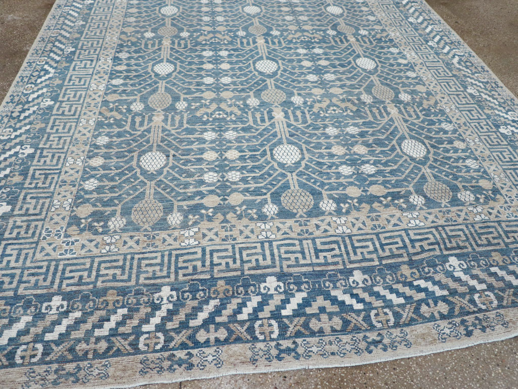 Modern East Turkestan Khotan Small Room Size Carpet, No.32221 - Staging
