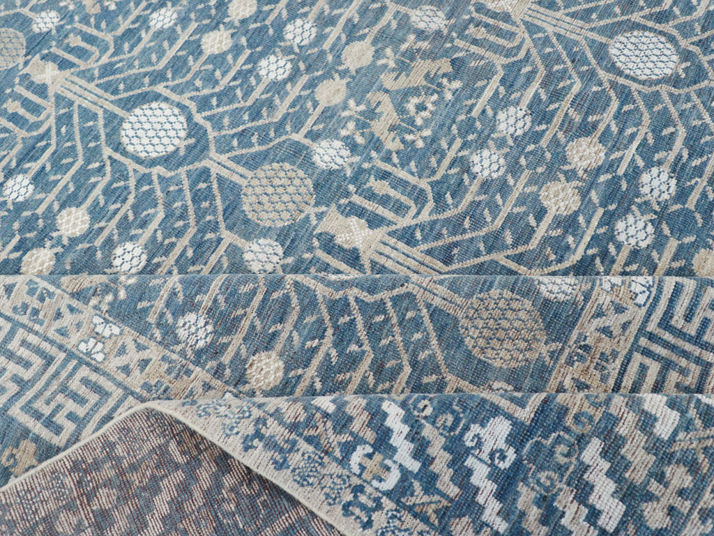 Modern East Turkestan Khotan Small Room Size Carpet, No.32221 - Staging