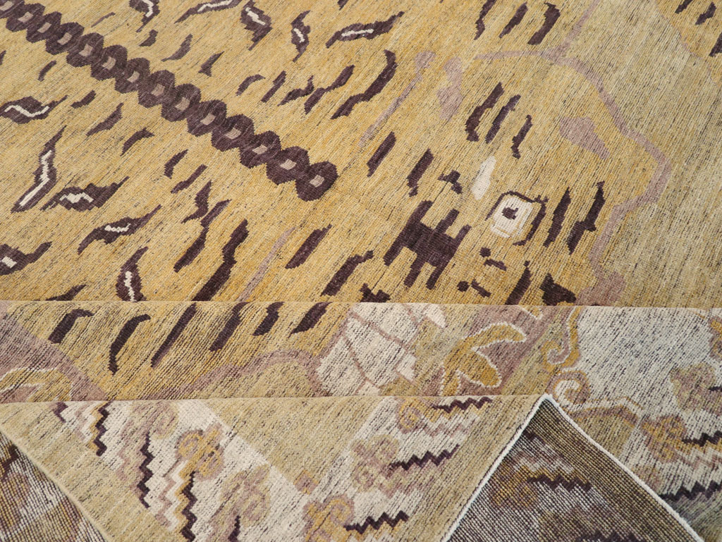 Modern East Turkestan Pictorial Khotan Room Size Carpet, No.32222 - Staging