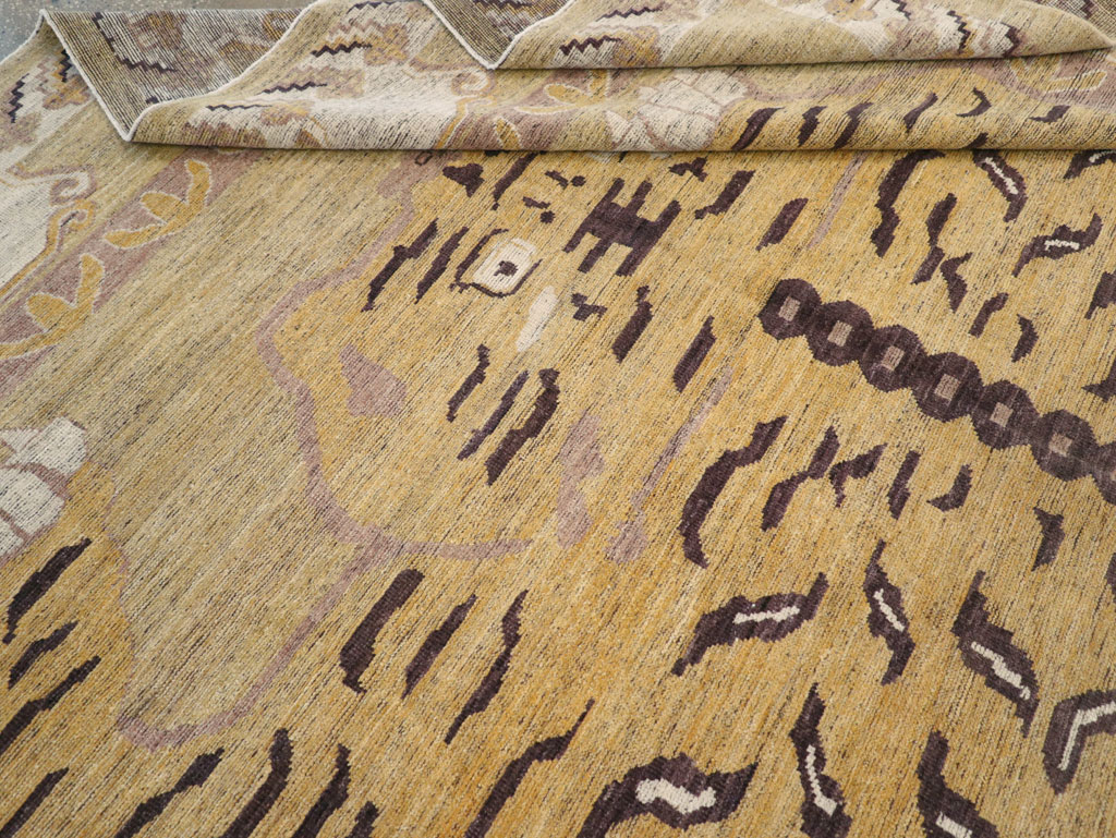 Modern East Turkestan Pictorial Khotan Room Size Carpet, No.32222 - Staging