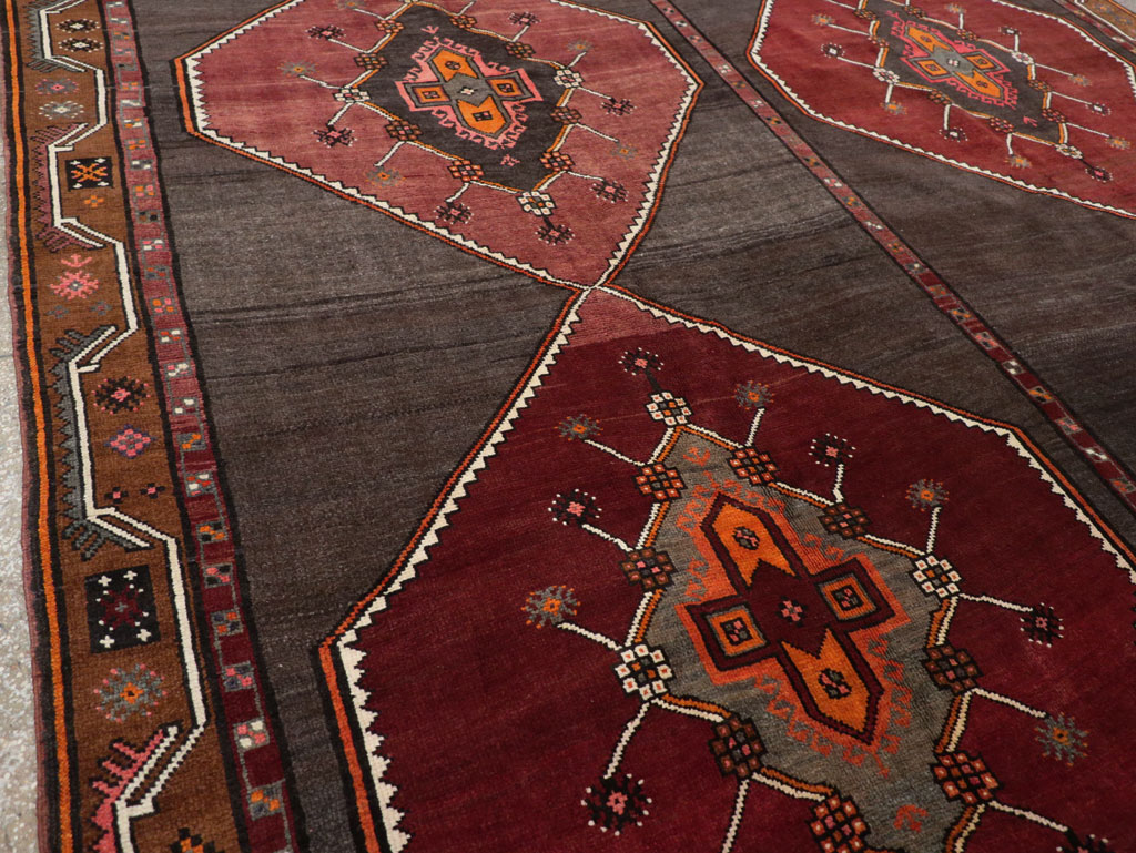 Vintage Turkish Anatolian Tribal Room Size Carpet, No.32225 - Staging