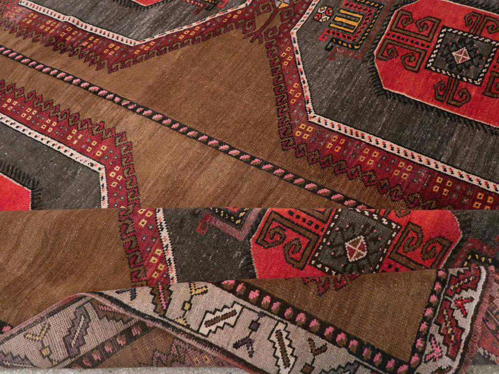 Vintage Turkish Tribal Room Size Carpet, No.32226 - Staging