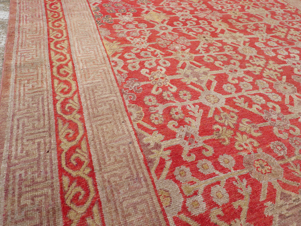 Antique East Turkestan Khotan Gallery Carpet, No.32227 - Staging