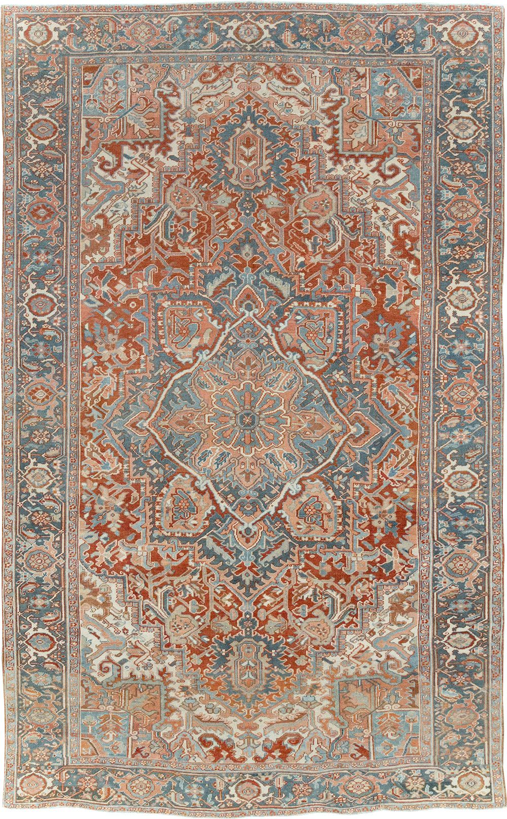 Antique Persian Heriz Room Size Carpet, No.32229 - Staging