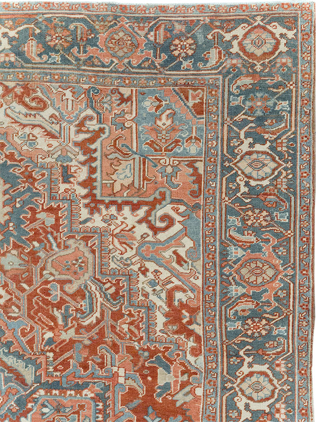 Antique Persian Heriz Room Size Carpet, No.32229 - Staging