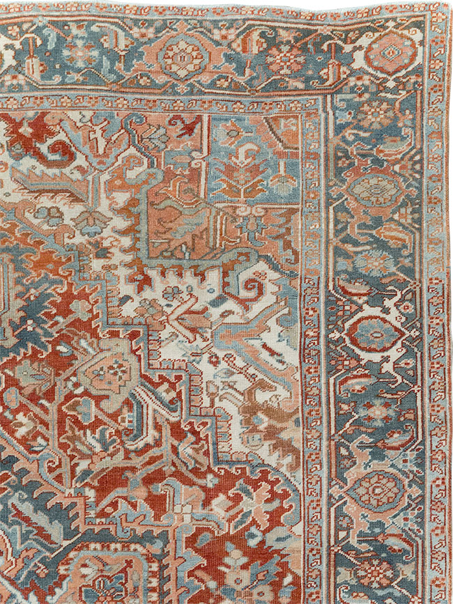 Antique Persian Heriz Room Size Carpet, No.32229 - Staging