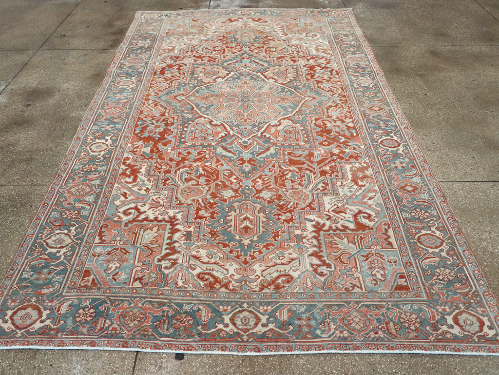 Antique Persian Heriz Room Size Carpet, No.32229 - Staging