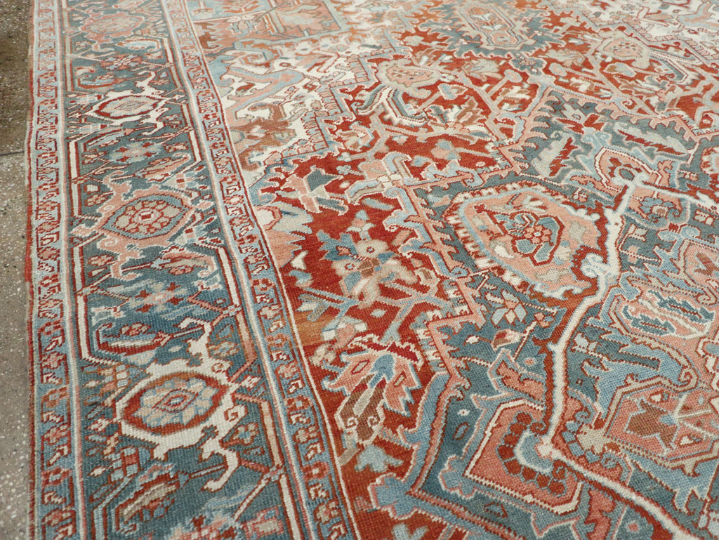 Antique Persian Heriz Room Size Carpet, No.32229 - Staging