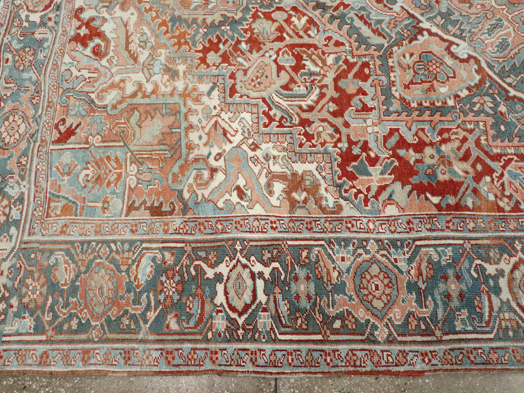 Antique Persian Heriz Room Size Carpet, No.32229 - Staging