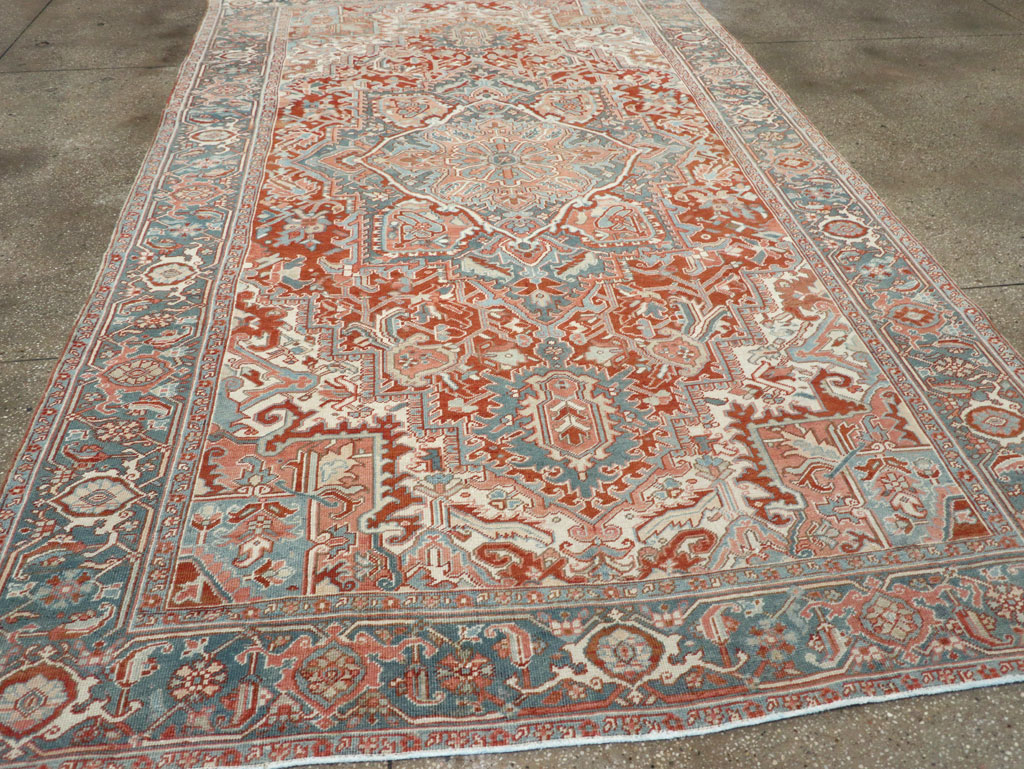 Antique Persian Heriz Room Size Carpet, No.32229 - Staging