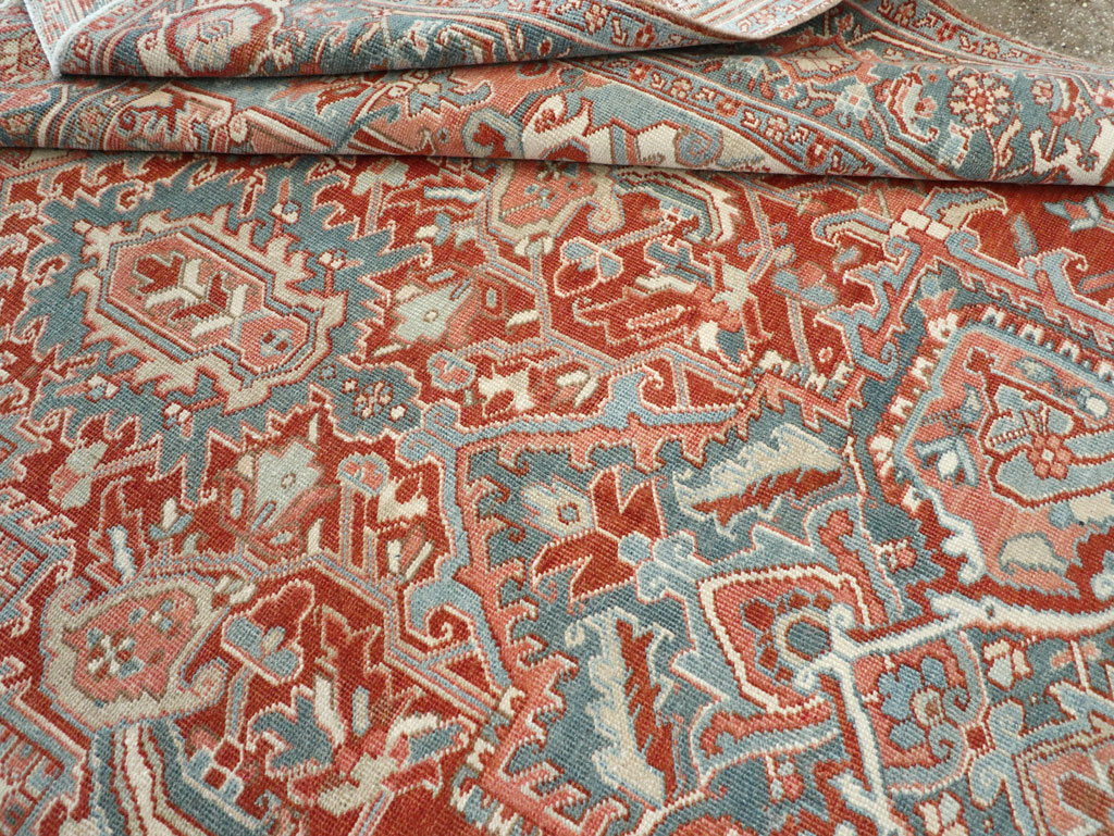 Antique Persian Heriz Room Size Carpet, No.32229 - Staging