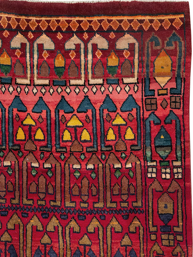 Vintage Persian Gabbeh Accent Rug, No.32232 - Staging