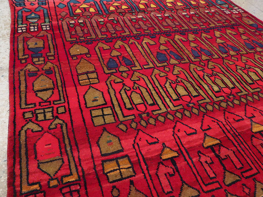 Vintage Persian Gabbeh Accent Rug, No.32232 - Staging