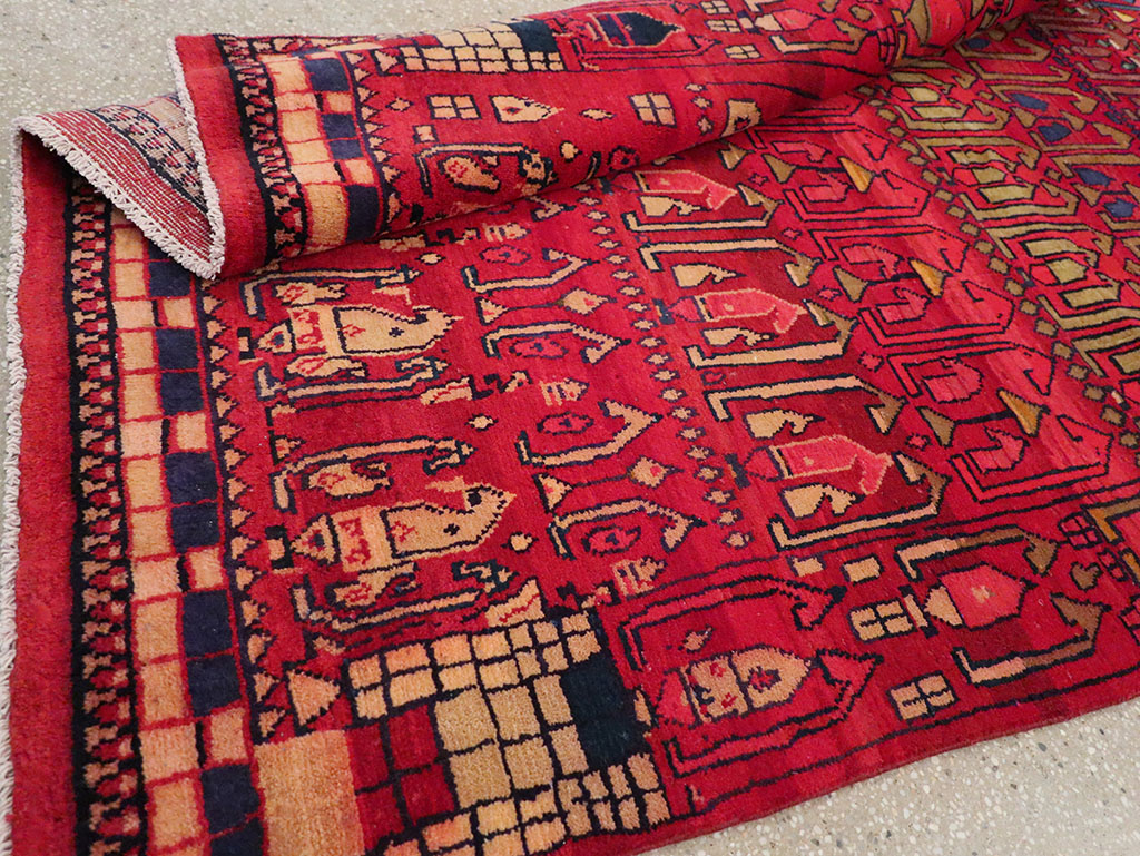 Vintage Persian Gabbeh Accent Rug, No.32232 - Staging