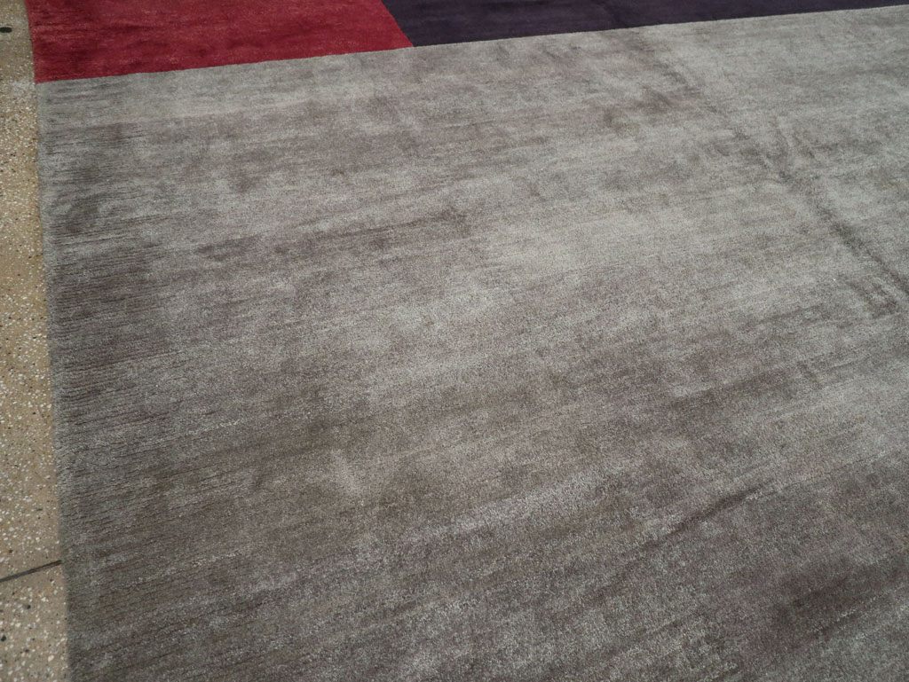 Modern Tibetan Art Deco Style Large Square Carpet, No.32241 - Staging