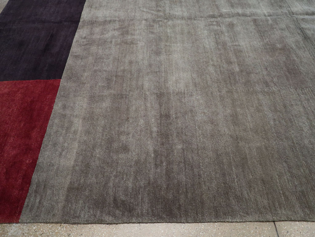 Modern Tibetan Art Deco Style Large Square Carpet, No.32241 - Staging