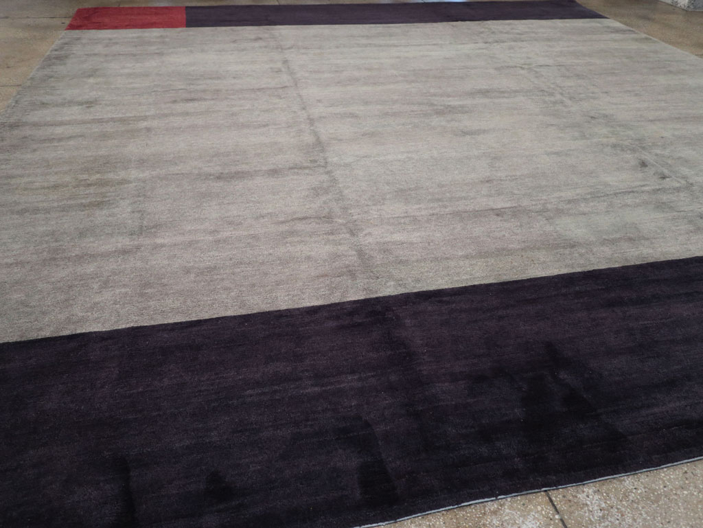 Modern Tibetan Art Deco Style Large Square Carpet, No.32241 - Staging