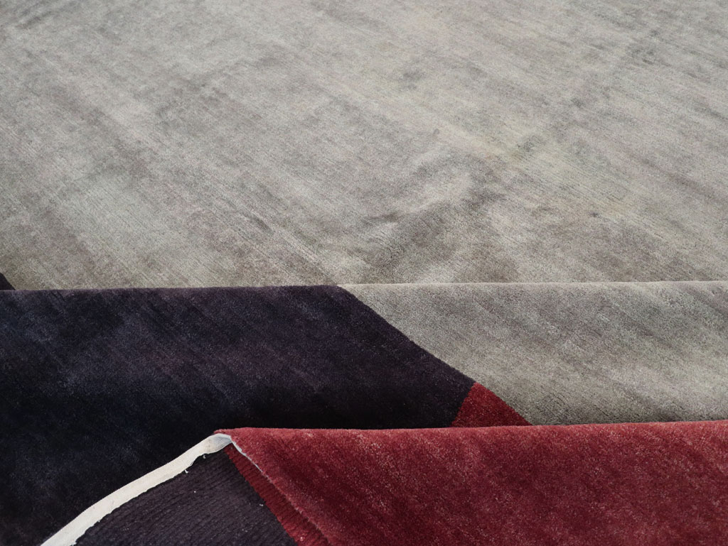 Modern Tibetan Art Deco Style Large Square Carpet, No.32241 - Staging