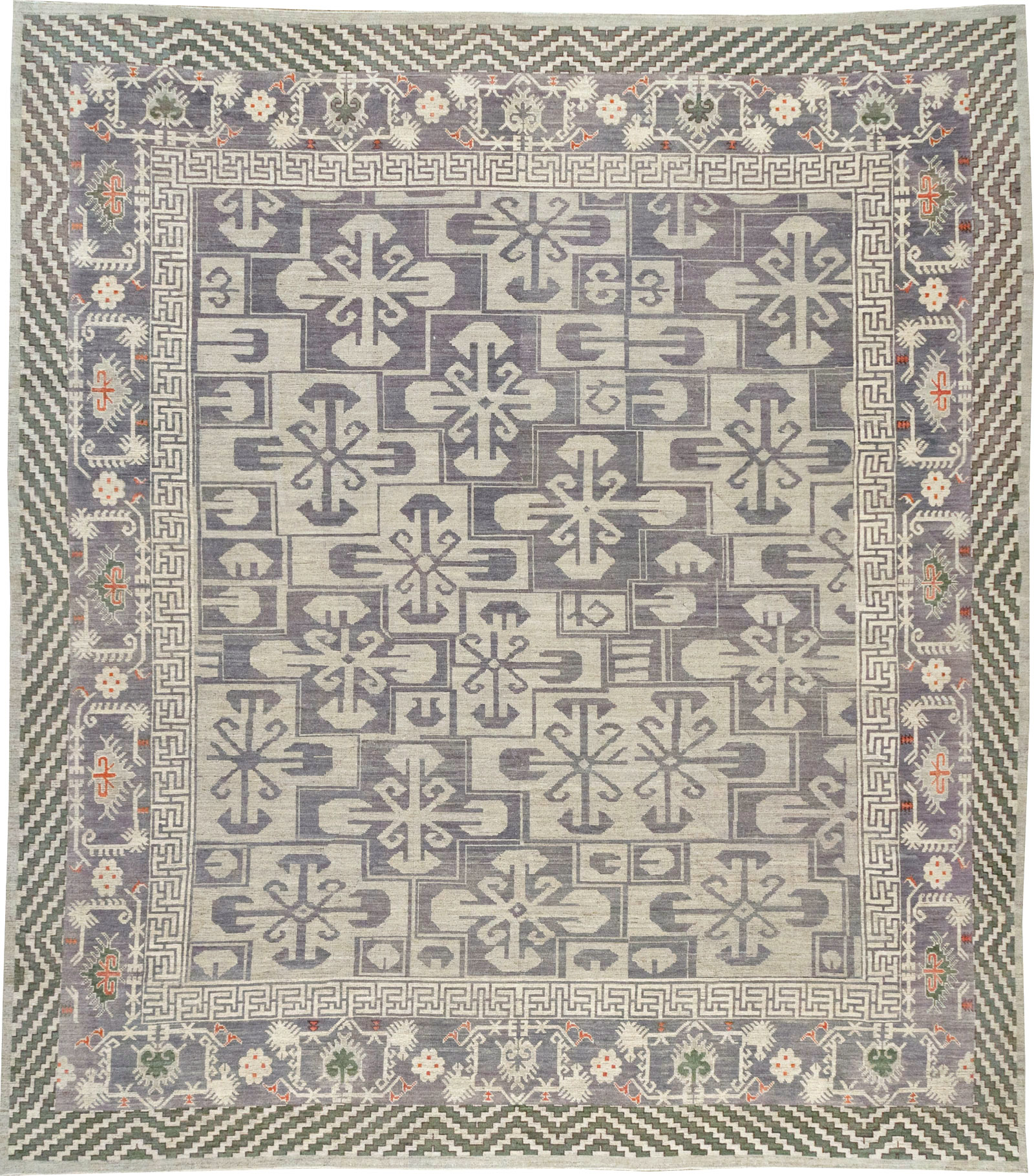 Modern East Turkestan Khotan Large Square Carpet, No.32245 - Staging