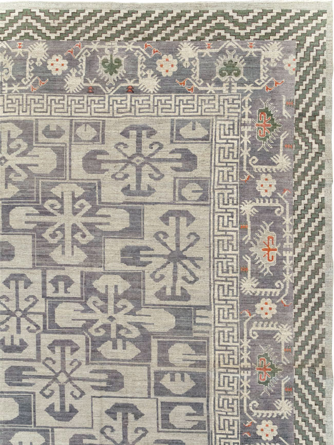 Modern East Turkestan Khotan Large Square Carpet, No.32245 - Staging