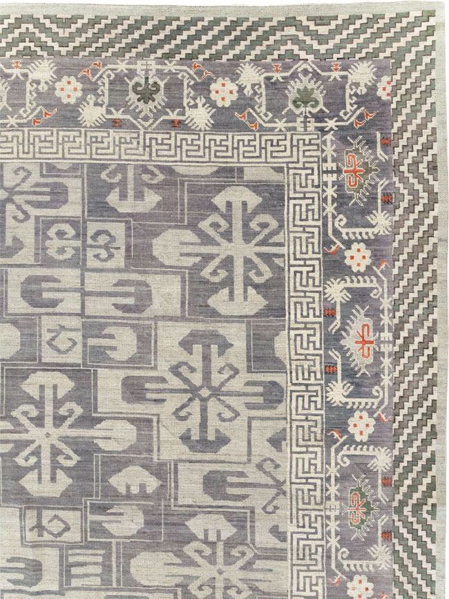 Modern East Turkestan Khotan Large Square Carpet, No.32245 - Staging