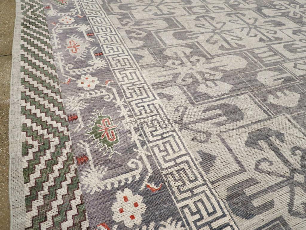 Modern East Turkestan Khotan Large Square Carpet, No.32245 - Staging