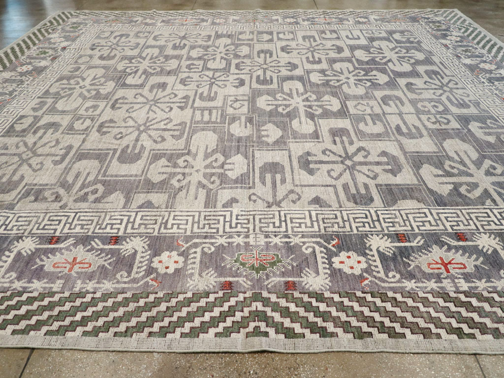 Modern East Turkestan Khotan Large Square Carpet, No.32245 - Staging