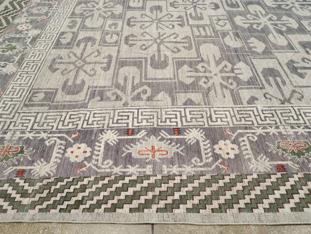 Modern East Turkestan Khotan Large Square Carpet, No.32245 - Staging