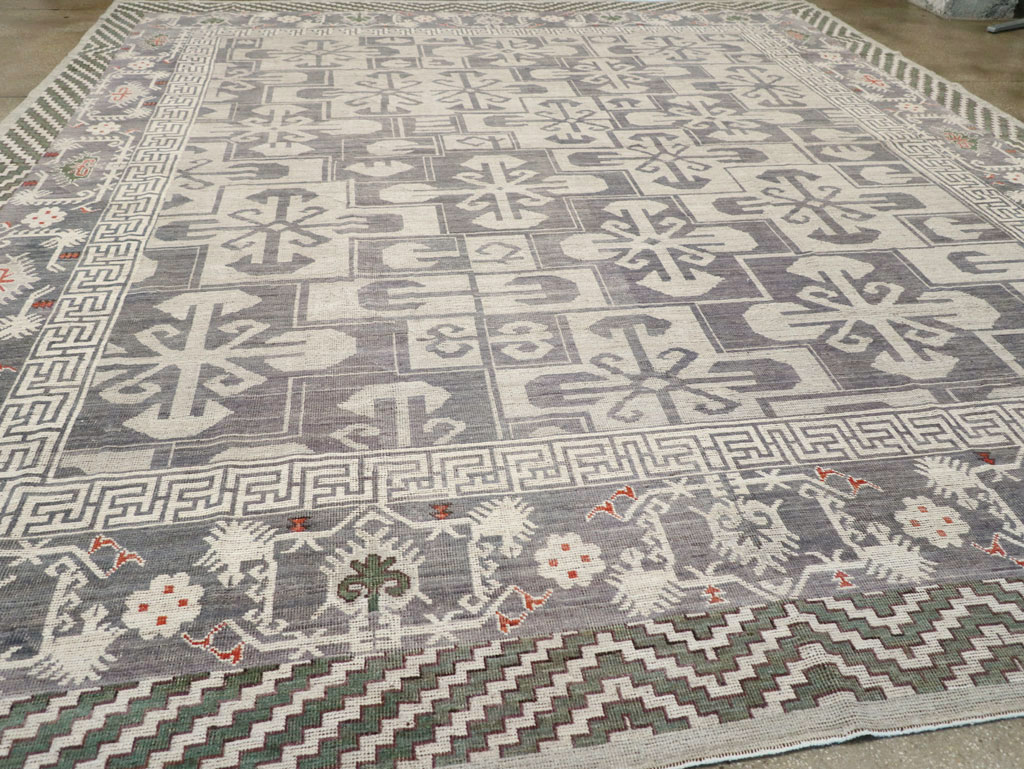 Modern East Turkestan Khotan Large Square Carpet, No.32245 - Staging