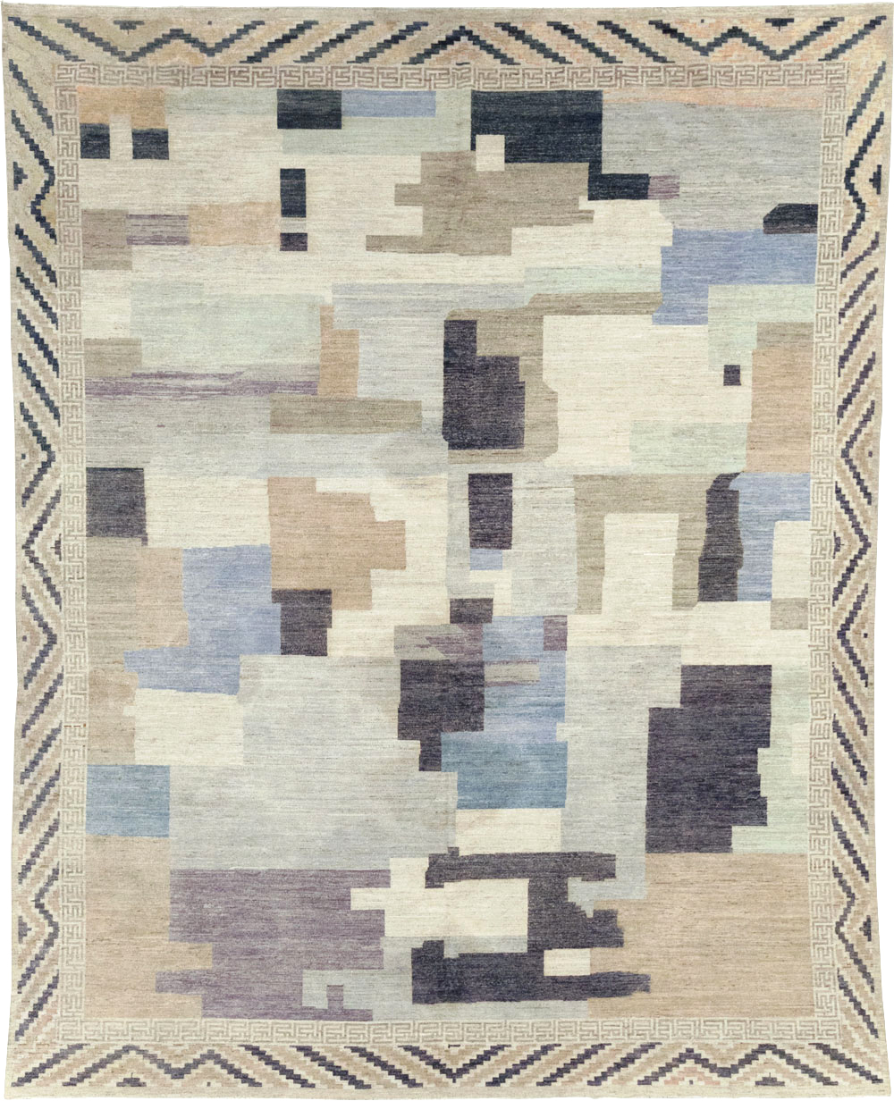 Modern East Turkestan Khotan Room Size Carpet, No.32246 - Staging