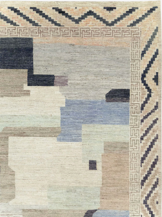 Modern East Turkestan Khotan Room Size Carpet, No.32246 - Staging