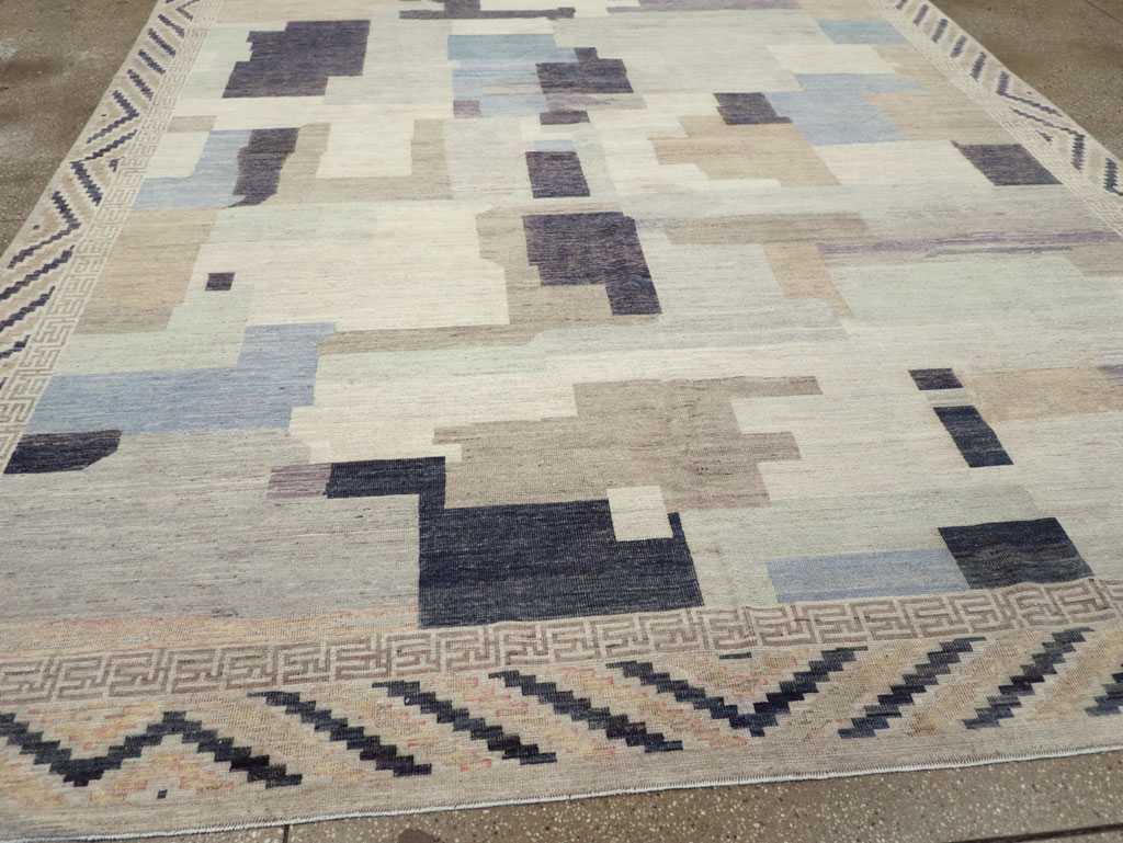 Modern East Turkestan Khotan Room Size Carpet, No.32246 - Staging