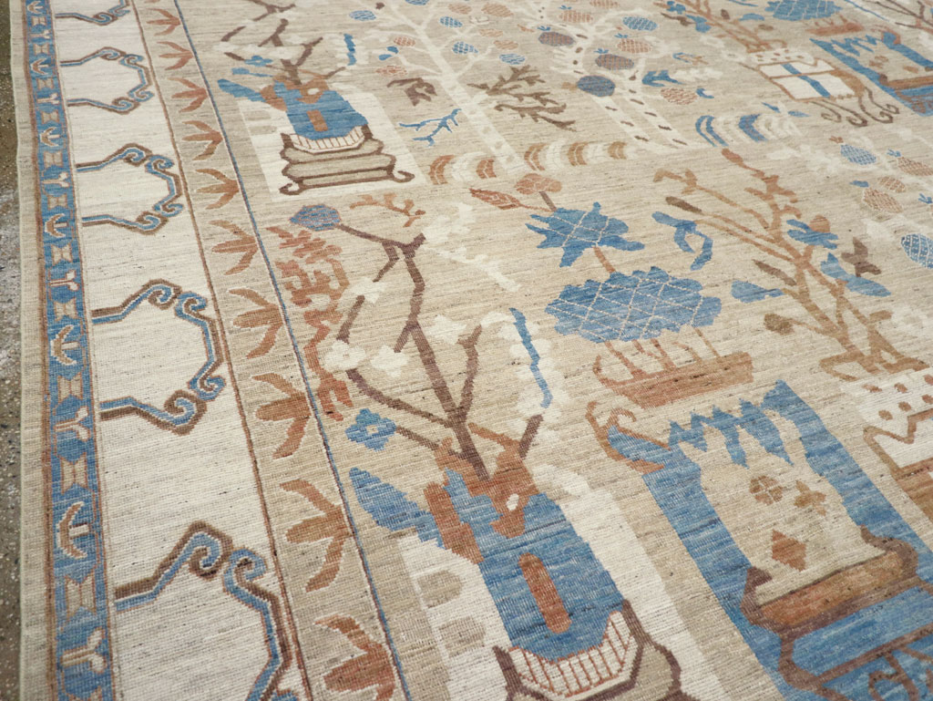 Modern East Turkestan Khotan Large Room Size Carpet, No.32247 - Staging