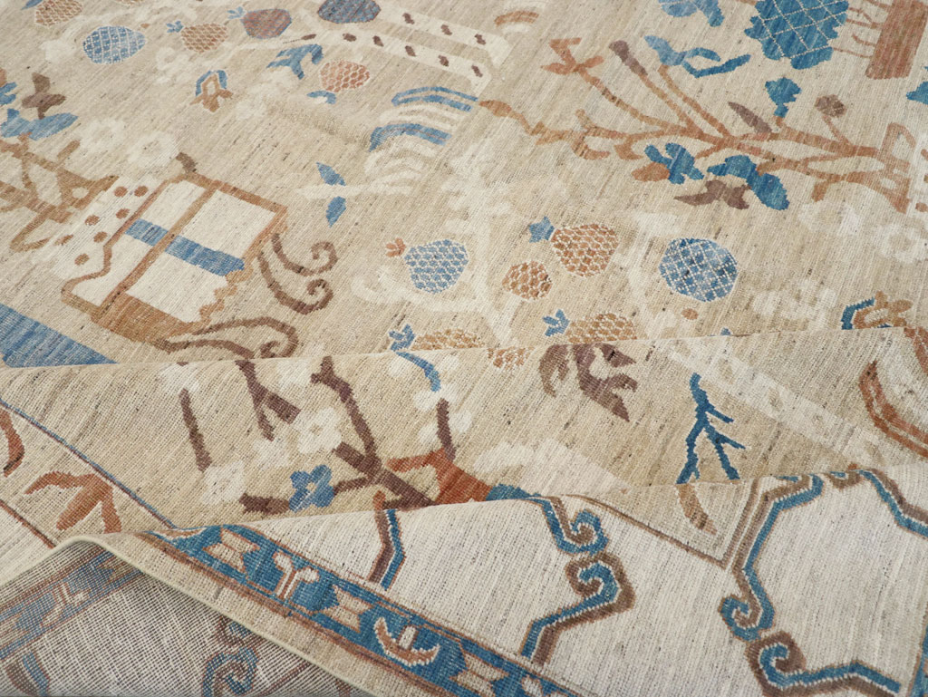 Modern East Turkestan Khotan Large Room Size Carpet, No.32247 - Staging