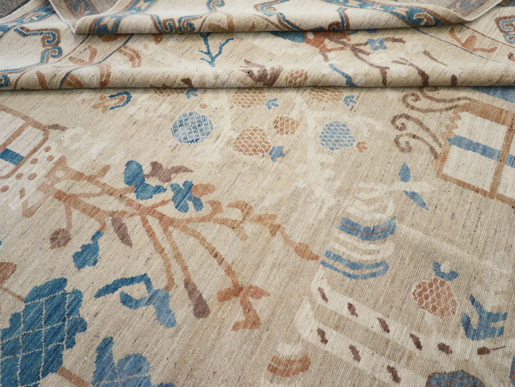 Modern East Turkestan Khotan Large Room Size Carpet, No.32247 - Staging